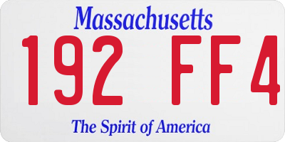 MA license plate 192FF4
