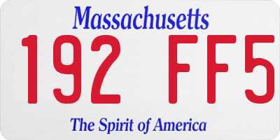 MA license plate 192FF5