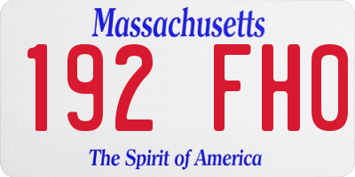 MA license plate 192FH0