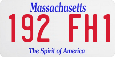 MA license plate 192FH1