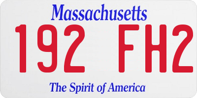 MA license plate 192FH2