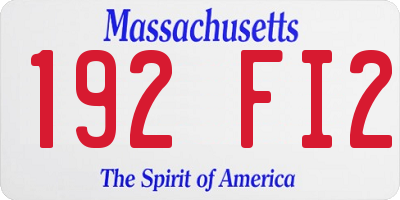 MA license plate 192FI2