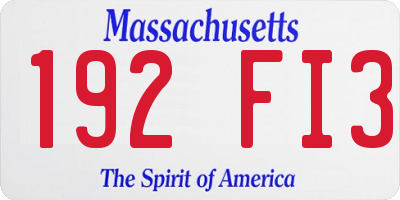 MA license plate 192FI3