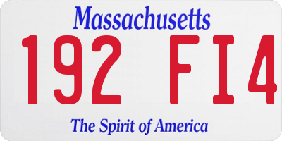 MA license plate 192FI4