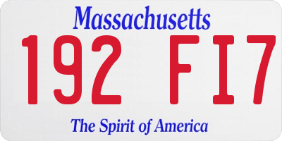 MA license plate 192FI7