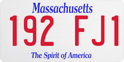 MA license plate 192FJ1