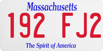 MA license plate 192FJ2