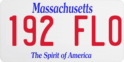 MA license plate 192FL0
