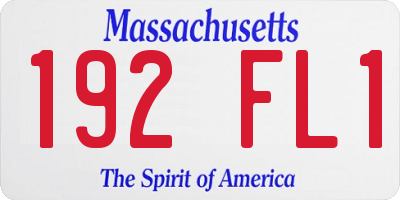 MA license plate 192FL1