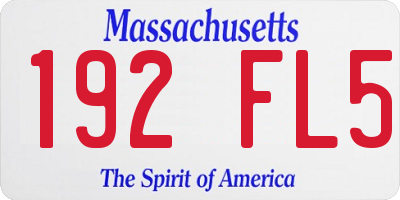 MA license plate 192FL5