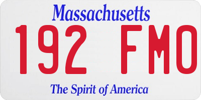 MA license plate 192FM0