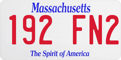 MA license plate 192FN2