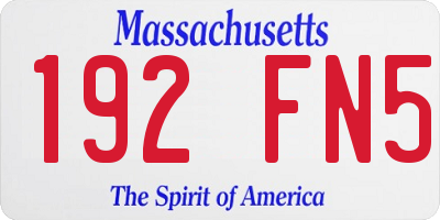 MA license plate 192FN5