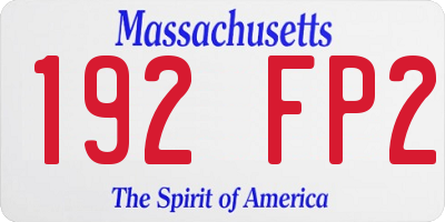 MA license plate 192FP2