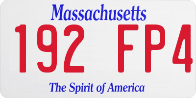 MA license plate 192FP4