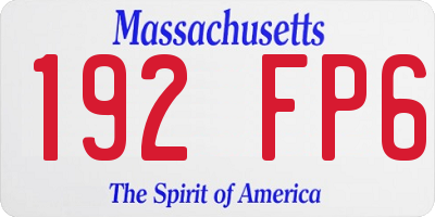 MA license plate 192FP6