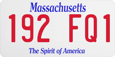 MA license plate 192FQ1