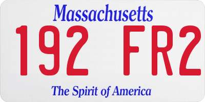 MA license plate 192FR2