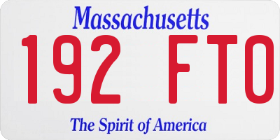 MA license plate 192FT0