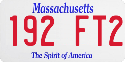MA license plate 192FT2