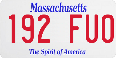 MA license plate 192FU0