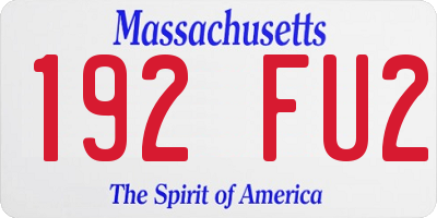 MA license plate 192FU2