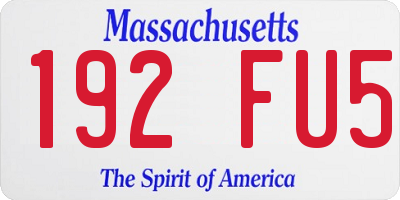 MA license plate 192FU5