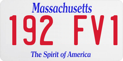 MA license plate 192FV1