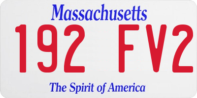 MA license plate 192FV2