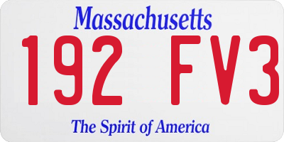 MA license plate 192FV3