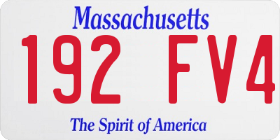 MA license plate 192FV4