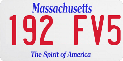 MA license plate 192FV5