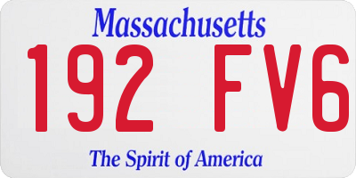 MA license plate 192FV6
