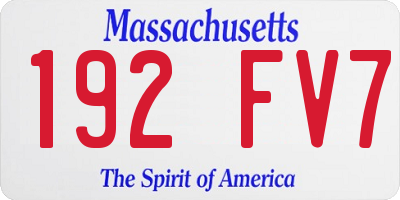 MA license plate 192FV7