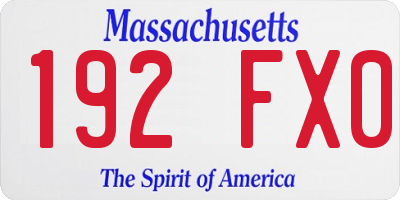 MA license plate 192FX0