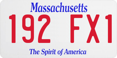 MA license plate 192FX1