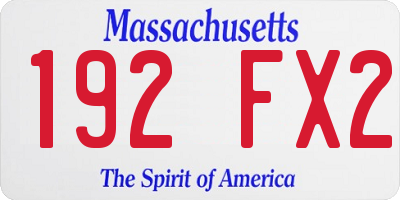 MA license plate 192FX2