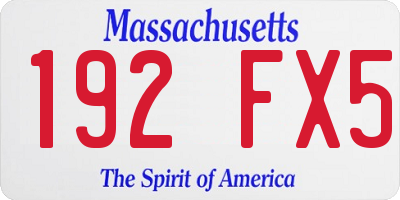 MA license plate 192FX5