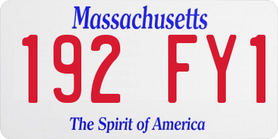 MA license plate 192FY1