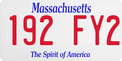 MA license plate 192FY2