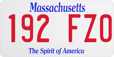 MA license plate 192FZ0