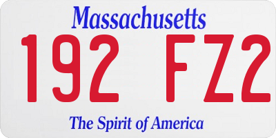 MA license plate 192FZ2