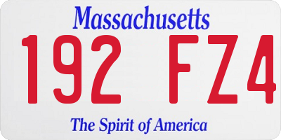 MA license plate 192FZ4