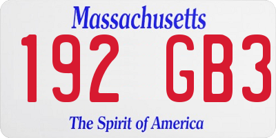 MA license plate 192GB3