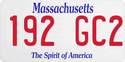 MA license plate 192GC2