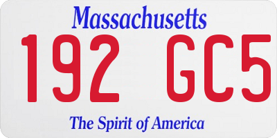 MA license plate 192GC5
