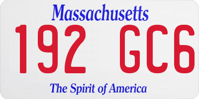 MA license plate 192GC6
