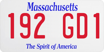 MA license plate 192GD1