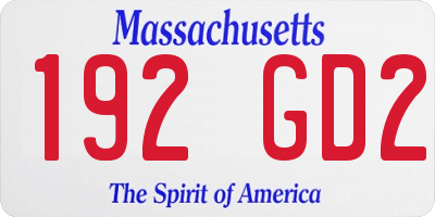 MA license plate 192GD2