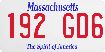 MA license plate 192GD6
